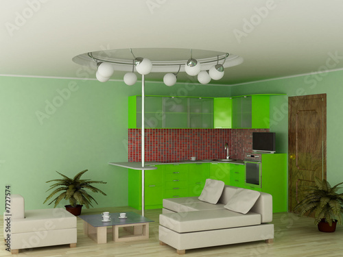 Interior of modern kitchen....