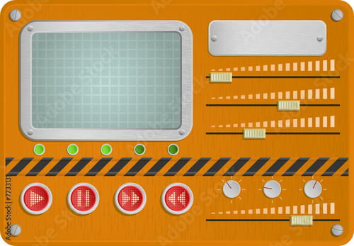 Vector illustration of an orange industrial skin for player