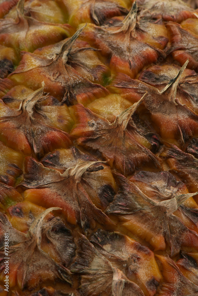 A close up of a pineapple skin A close up of a pineapple skin