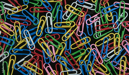 Multi-Colored Paperclips on Black