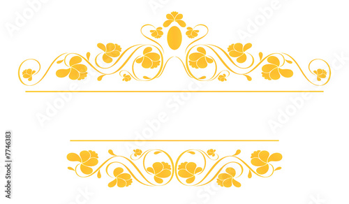 Vintage frame in gold. Symmetric inward. Vector-Illustration