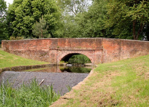 Red Brick Bridge over a Stream