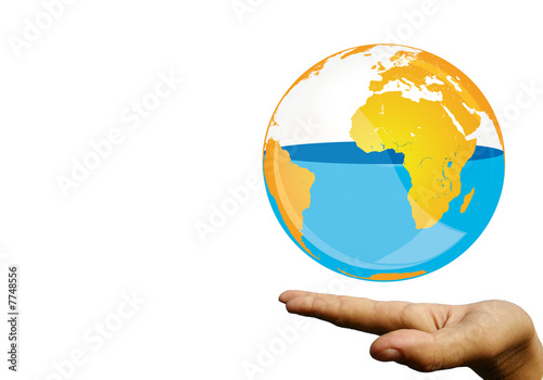 Quadro em tela business hand holding earth