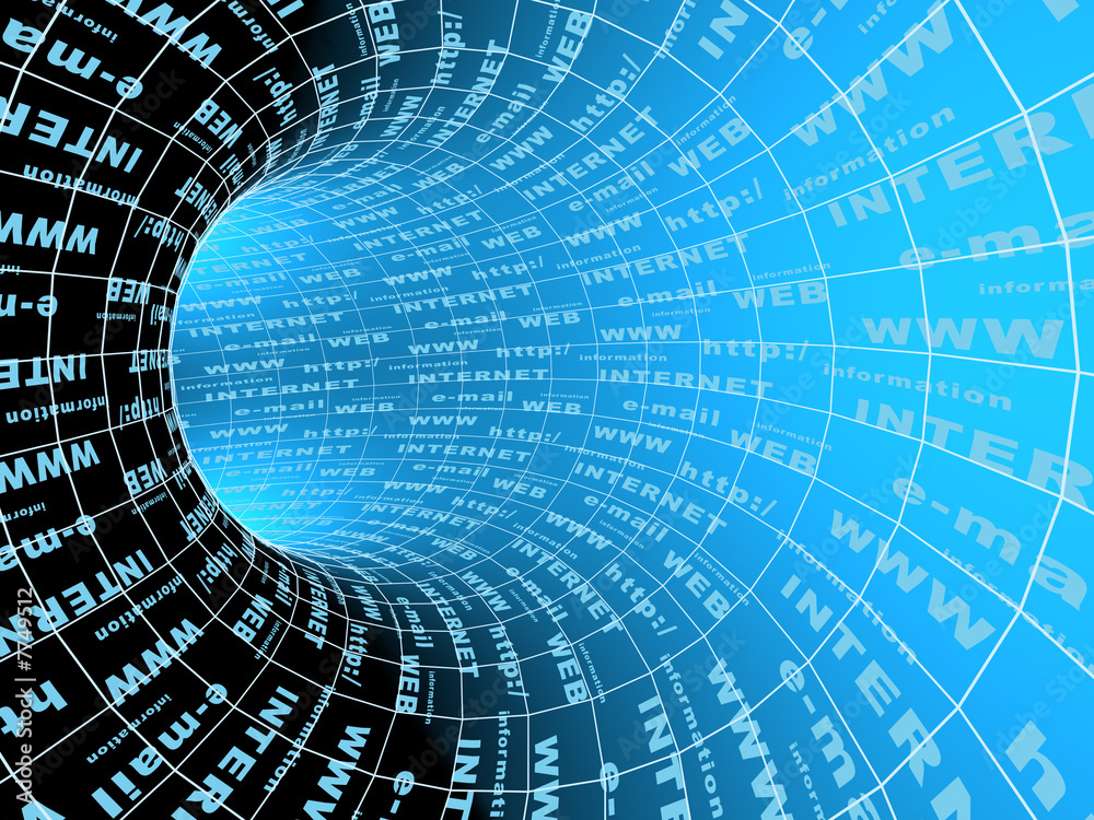 Fototapeta premium Symbol Internet - 3d streszczenie tunel