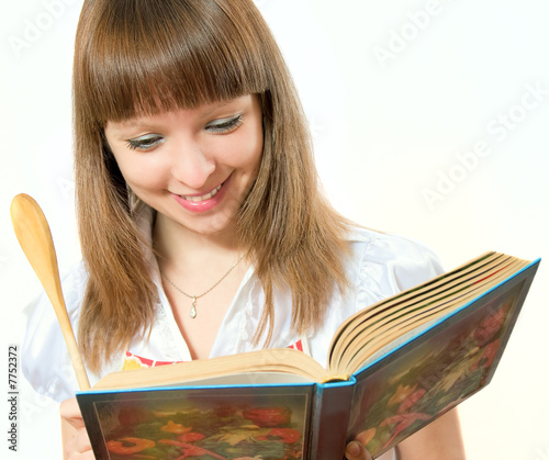 Smiling girl with book