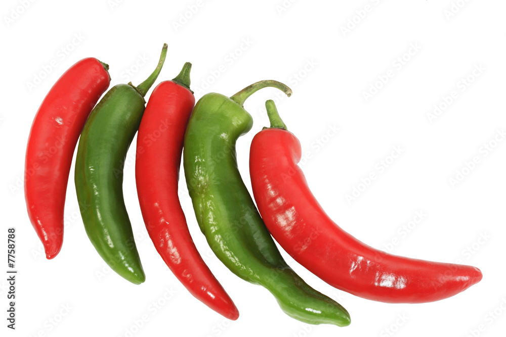 Group of red and green pepper