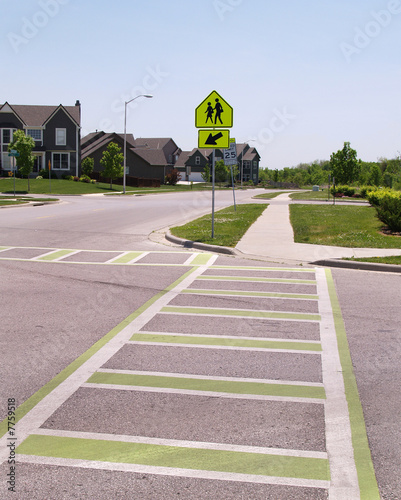 lines on pavement for a school crossing