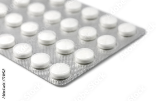 White Pills Foil Packaged on White