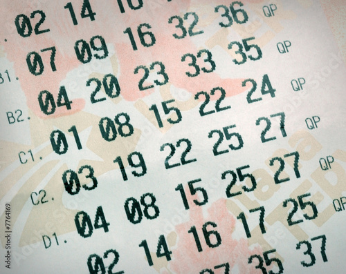 Close-up of Lottery Ticket Numbers