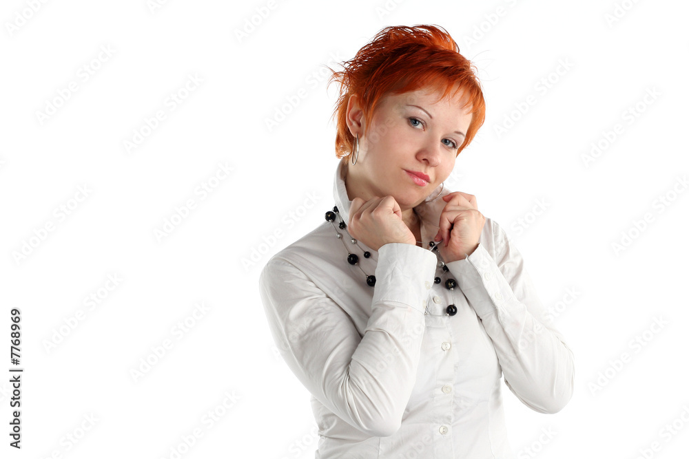 Serious business woman isolaited on white background Serious business woman isolaited on white background