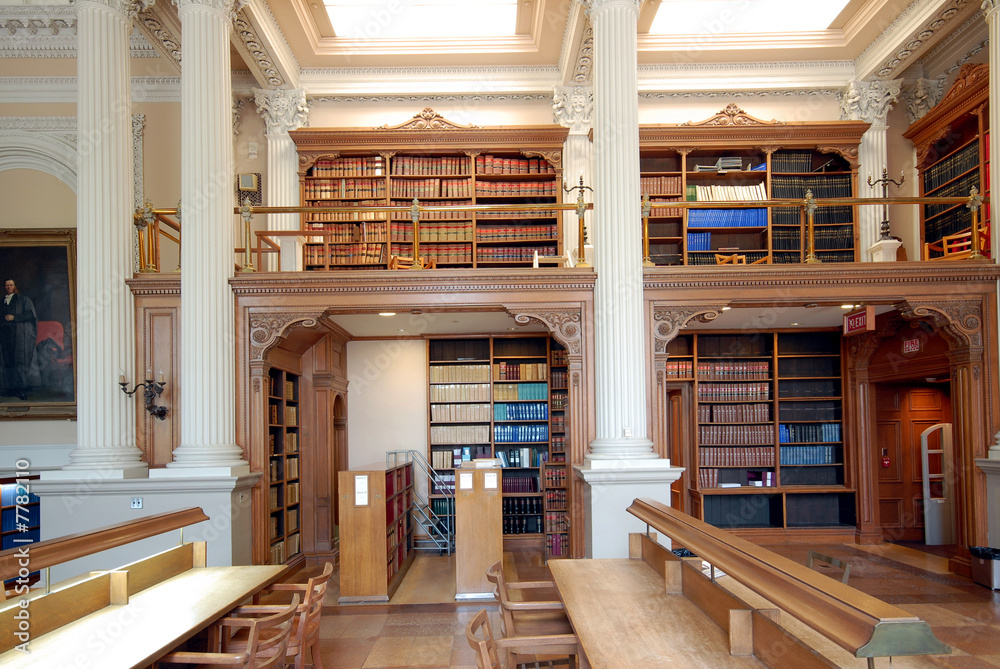 Law school library with columns and desks Stock Photo Adobe Stock