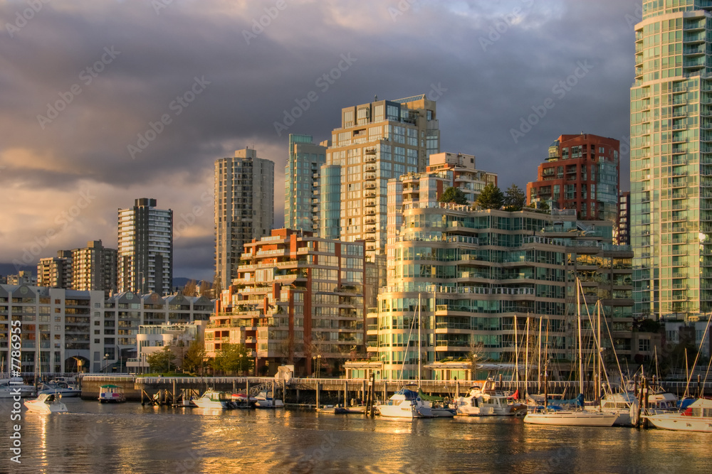 Vancouver - view from Granville Island at downtown condos