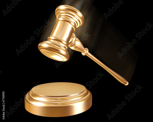Gold gavel.