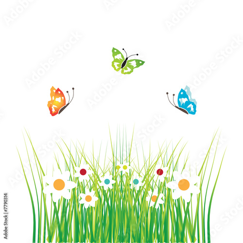 Grass silhouette green, summer background
