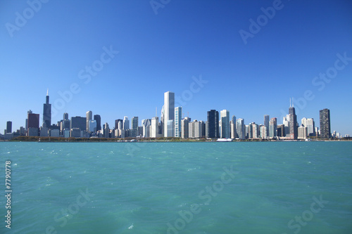 Chicago skyline as seen from Lake Michigan