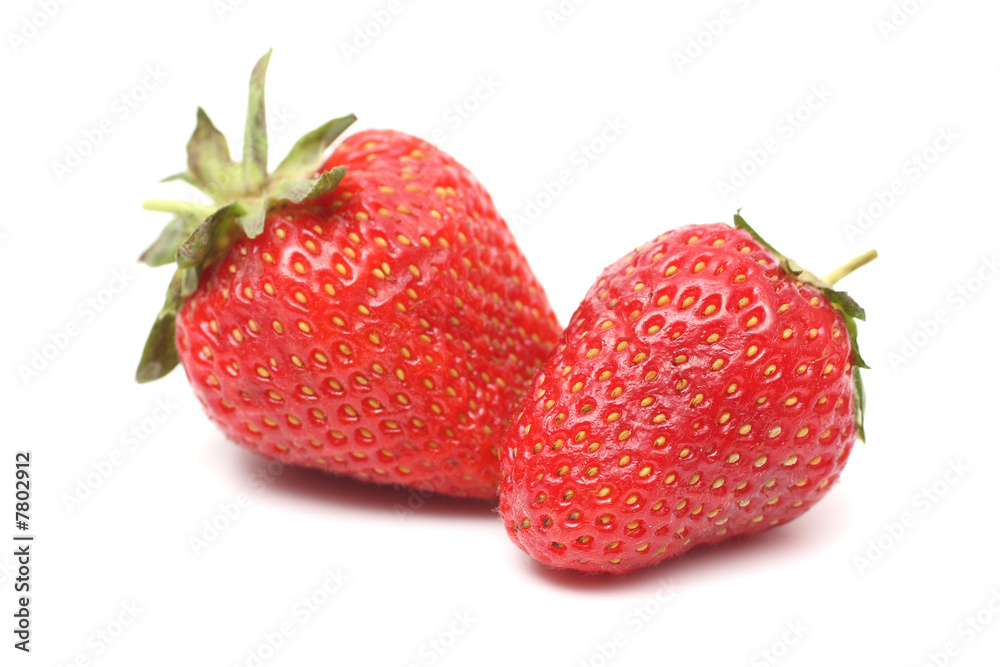 Two berry of a strawberry