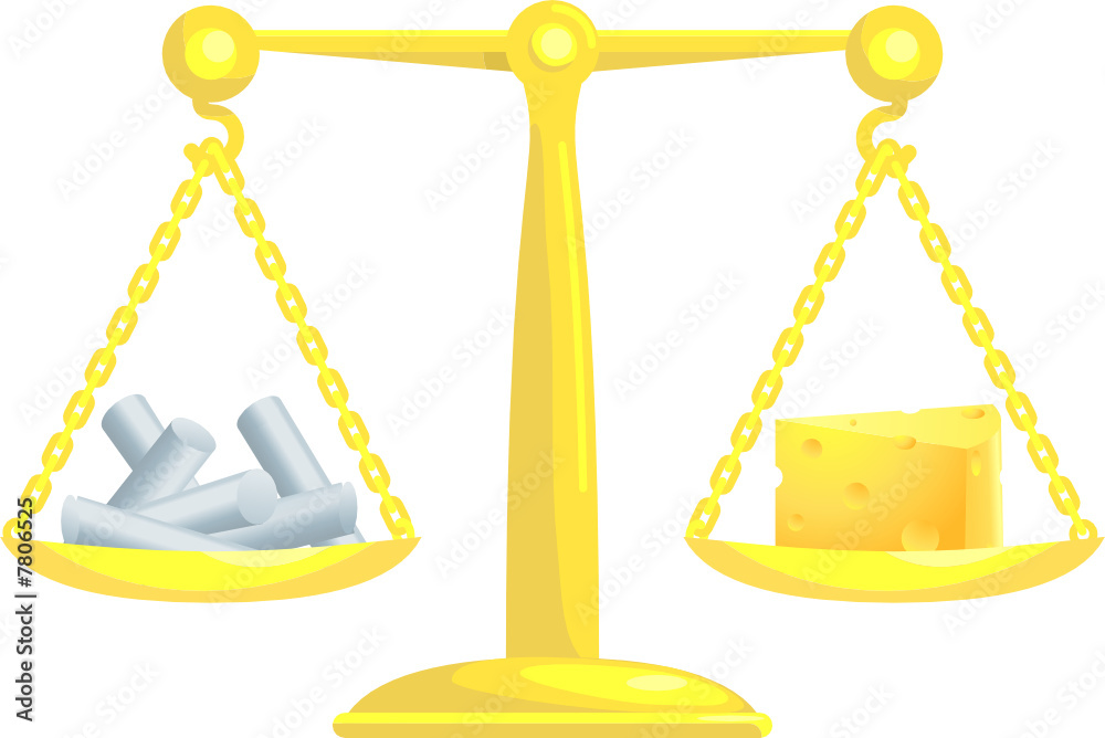 Balancing Or Comparing Chalk With Cheese Balancing Or Comparing Chalk With Cheese