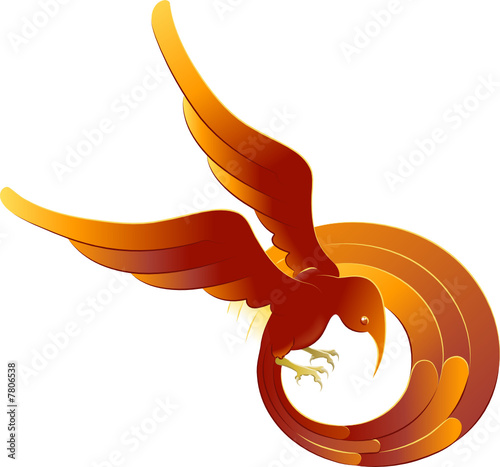 A swooping fiery bird