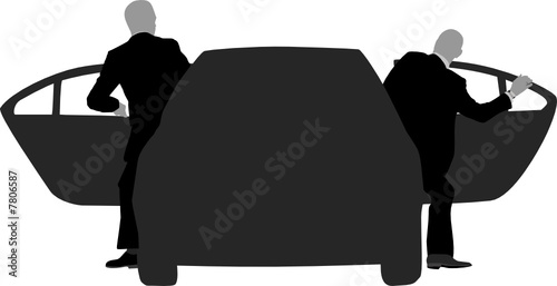 two men escaping vector illustration 