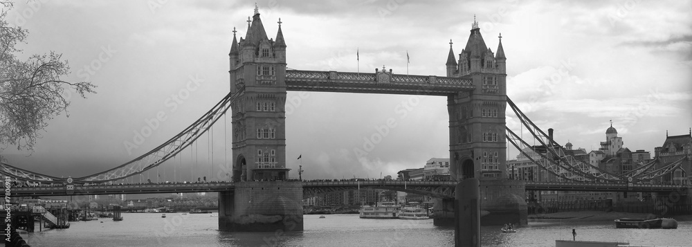 Obraz premium czarno-biały most panoramiczny mostu