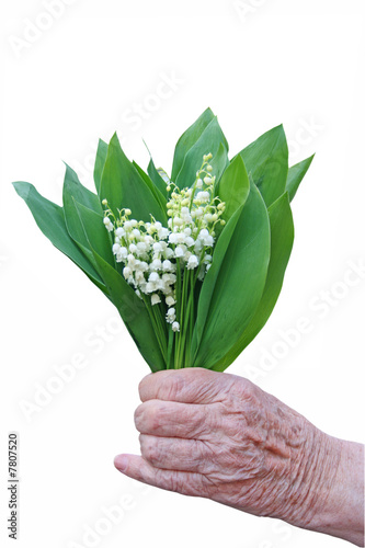 Seniör Hand mit Blumen