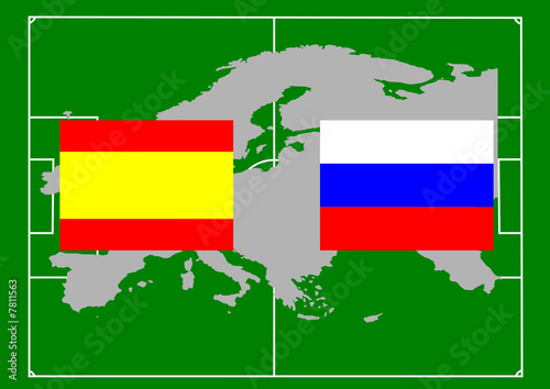 soccer, spagna russia bandiera
