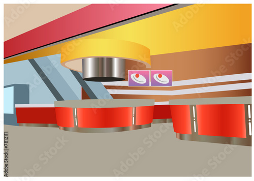 vector snack bar interior