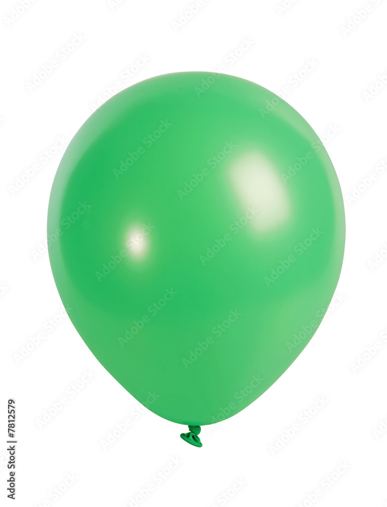Green balloon isolated on white