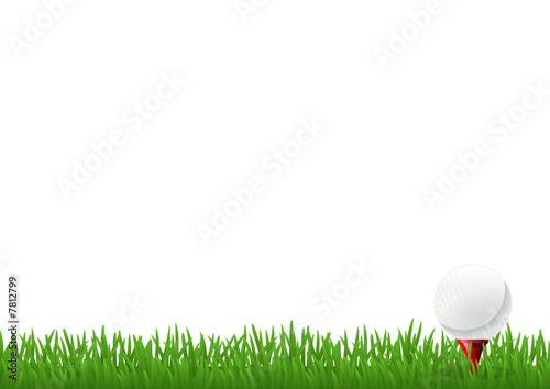 Pelouse et balle de golf (pied de page)