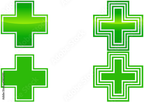 Collection de croix de pharmacie (détouré)