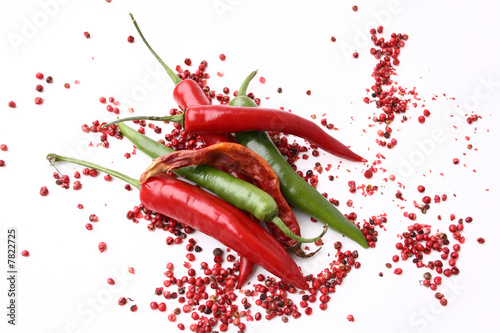 Chili und roter Pfeffer