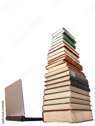 notebook and books