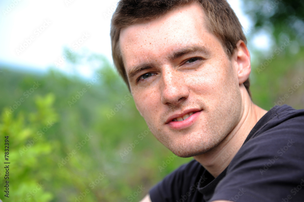 Portrait of the beautiful young man of the outdoors Portrait of the beautiful young man of the outdoors