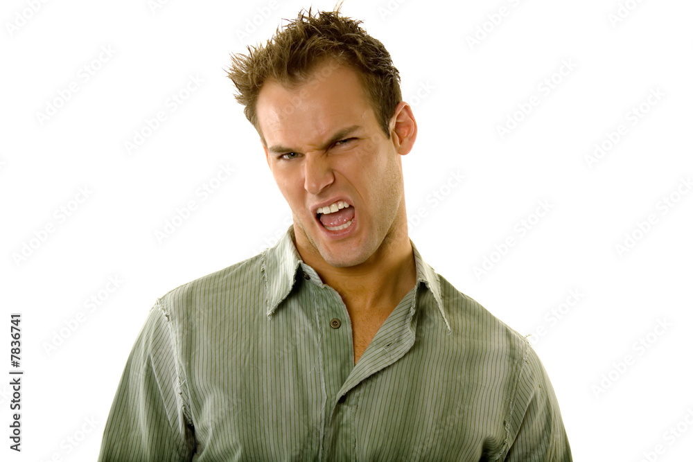 Young male with facial expression Young male with facial expression