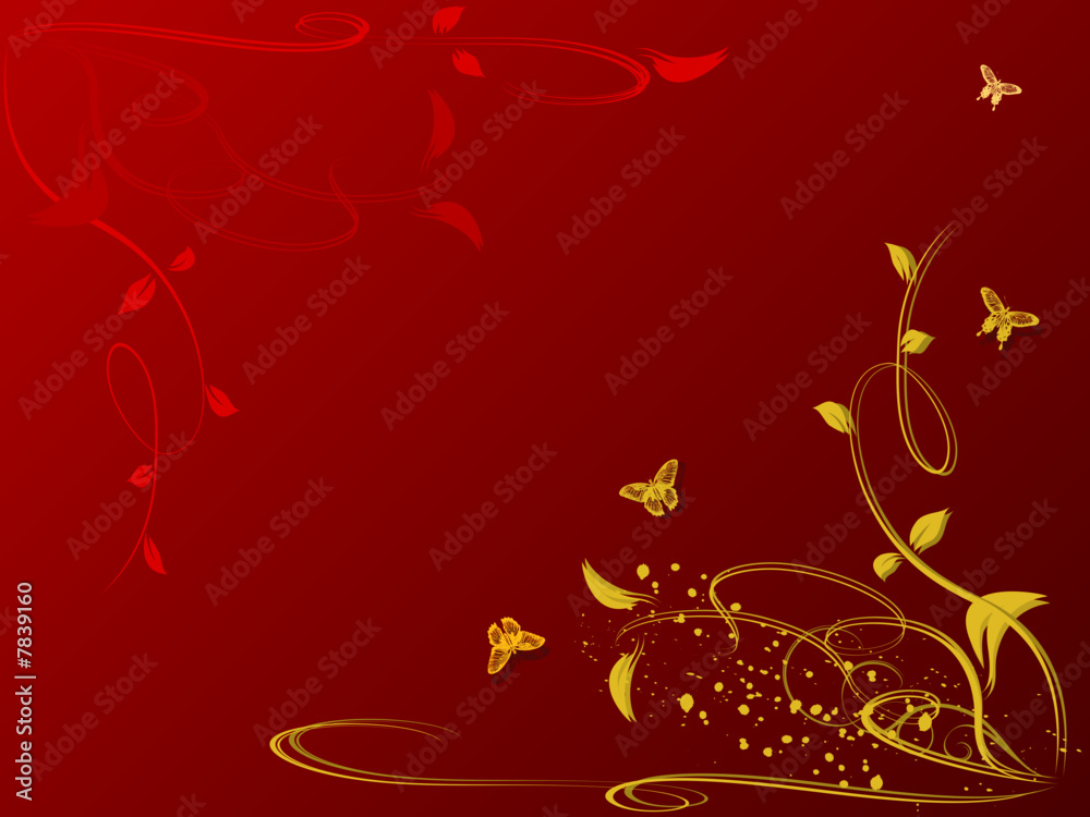 floral background with butterflies floral background with butterflies