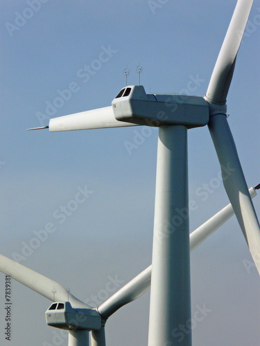 Windfarm Windmills in Closeup