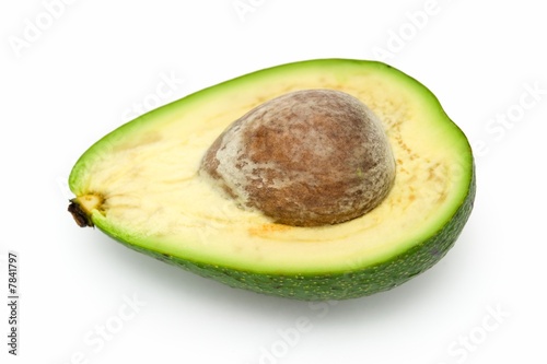 Half avocado with stone
