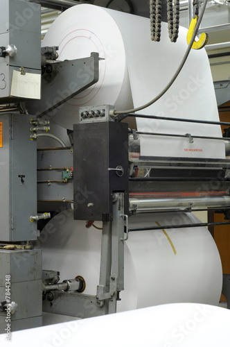 Large rolls of paper on a printing press © Kenneth Sponsler