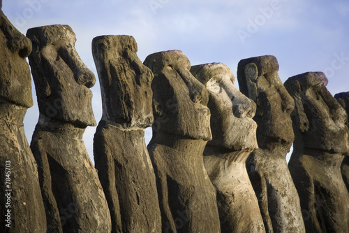 statues at easter island photo