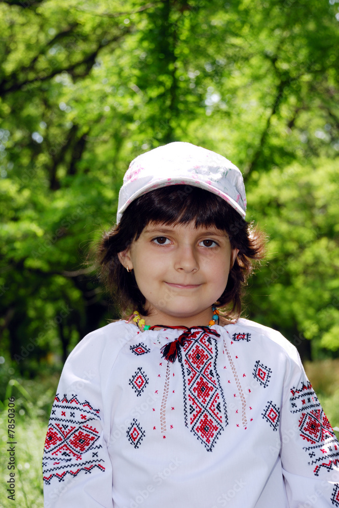 pretty child in national ukrainian suit
