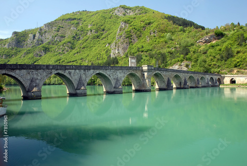 Old stone bridge in Visegrad #7850961