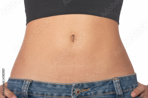 belly of young beautiful girl