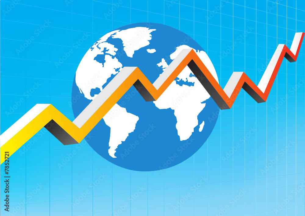 illustration of a globe and graphic line illustration of a globe and graphic line