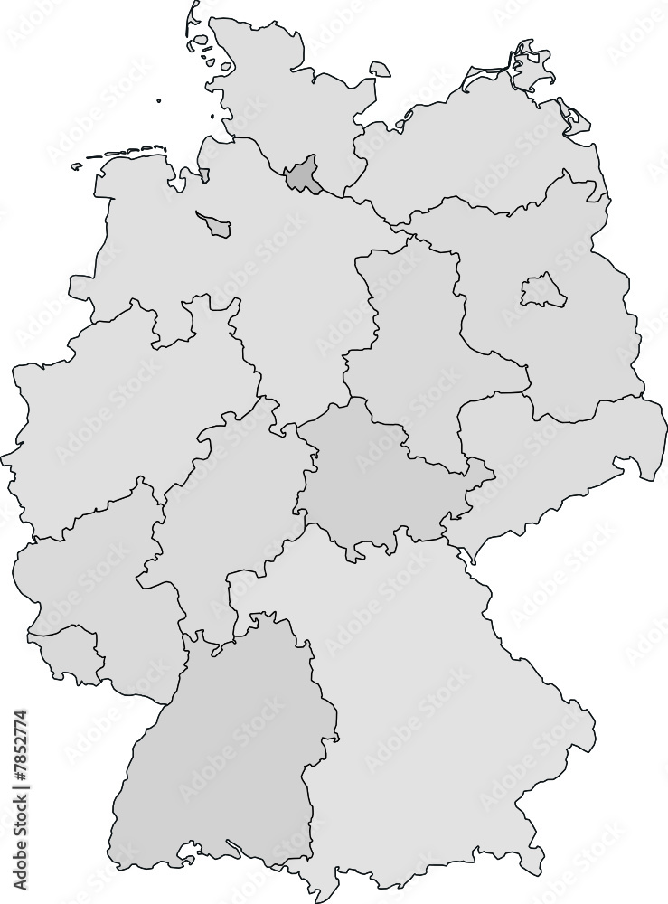 mapa dos estados alemães