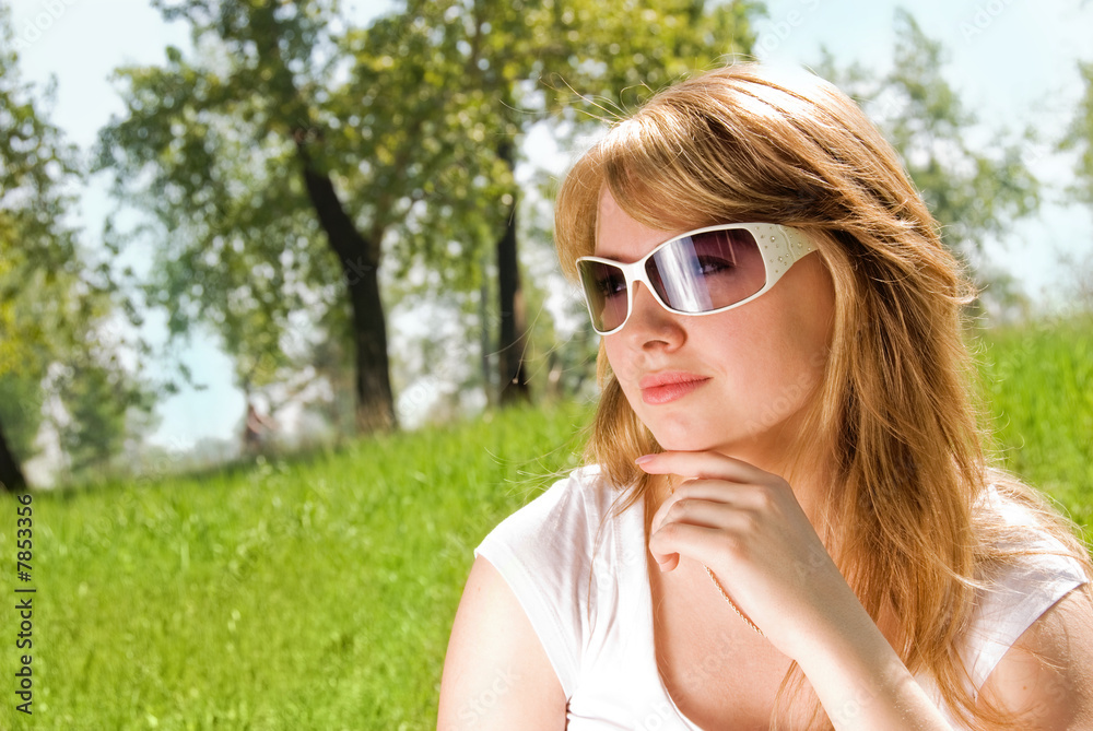 Girl wearing sunglasses Girl wearing sunglasses