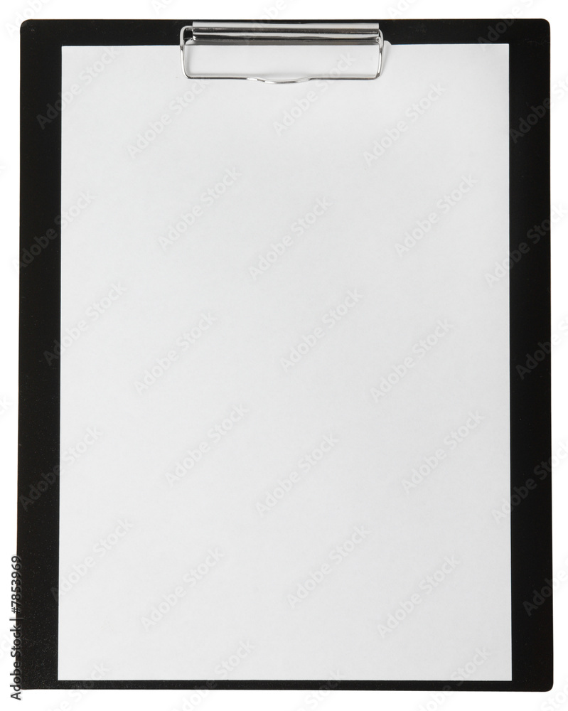 Empty paper sheet on binder isolated Empty paper sheet on binder isolated