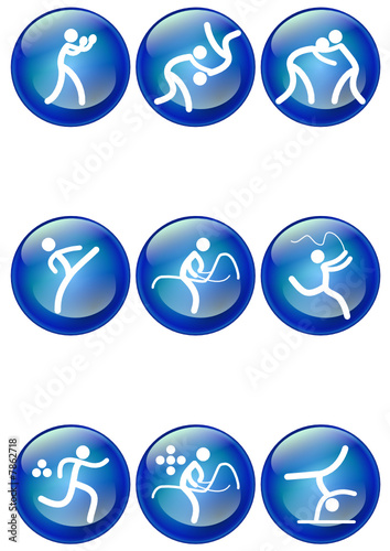 Pictogrammes des jeux olympiques d'été boule bleu(partie 2) 