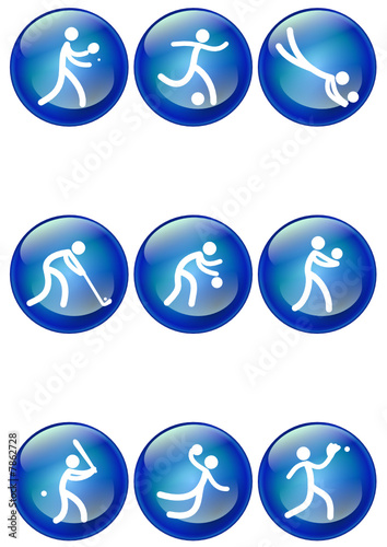 Pictogrammes des jeux olympiques d'été boule bleu(partie 3)