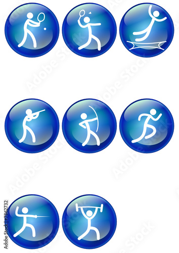 Pictogrammes des jeux olympiques d'été boule bleu(partie 4) 