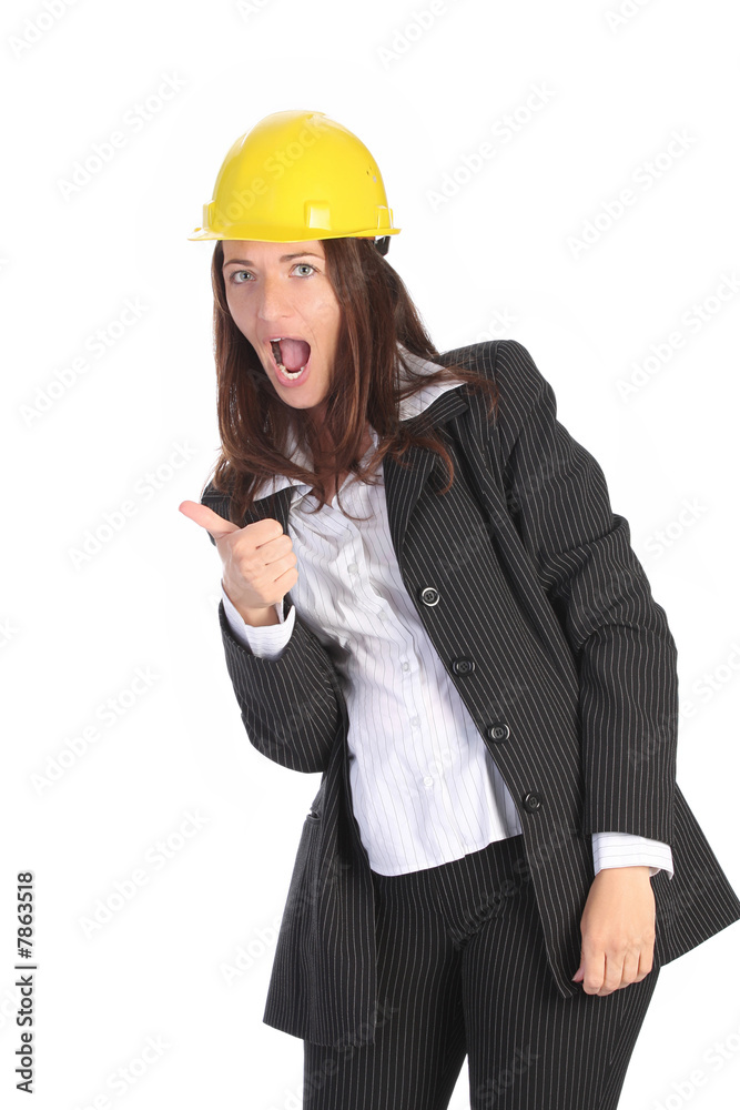young businesswoman with helmet